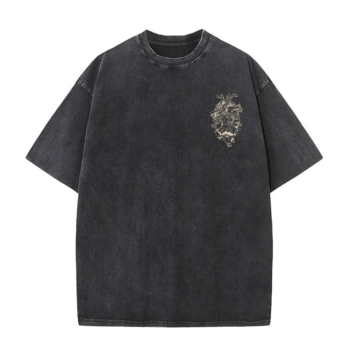 Christianartworkshop Herz Illustration Ezekiel Christian gewaschen T-shirt