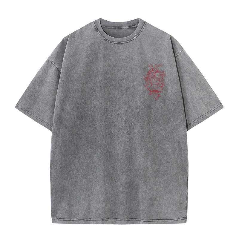 Christianartworkshop Herz Illustration Ezekiel Christian gewaschen T-shirt