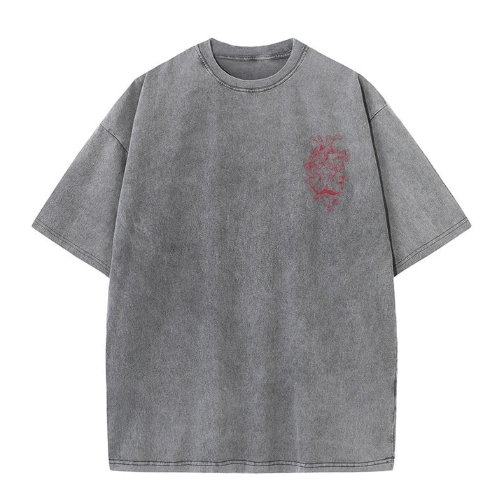 Christianartworkshop Herz Illustration Ezekiel Christian gewaschen T-shirt