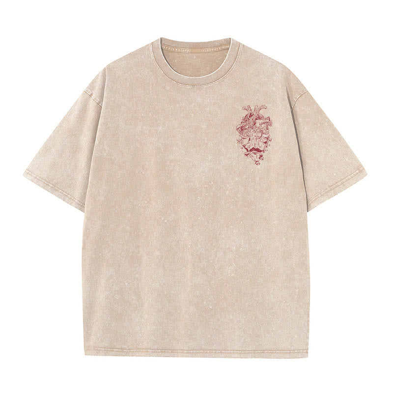 Christianartworkshop Herz Illustration Ezekiel Christian gewaschen T-shirt