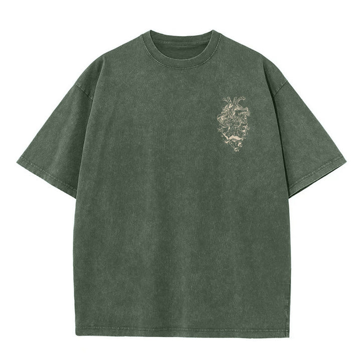 Christianartworkshop Herz Illustration Ezekiel Christian gewaschen T-shirt