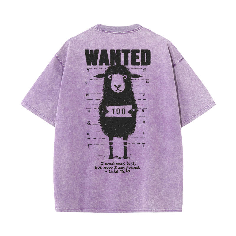 Christianartworkshop Wanted Sheep Unisex gewaschenes T-Shirt