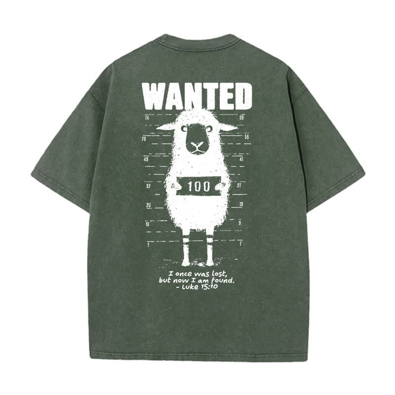 Christianartworkshop Wanted Sheep Unisex gewaschenes T-Shirt