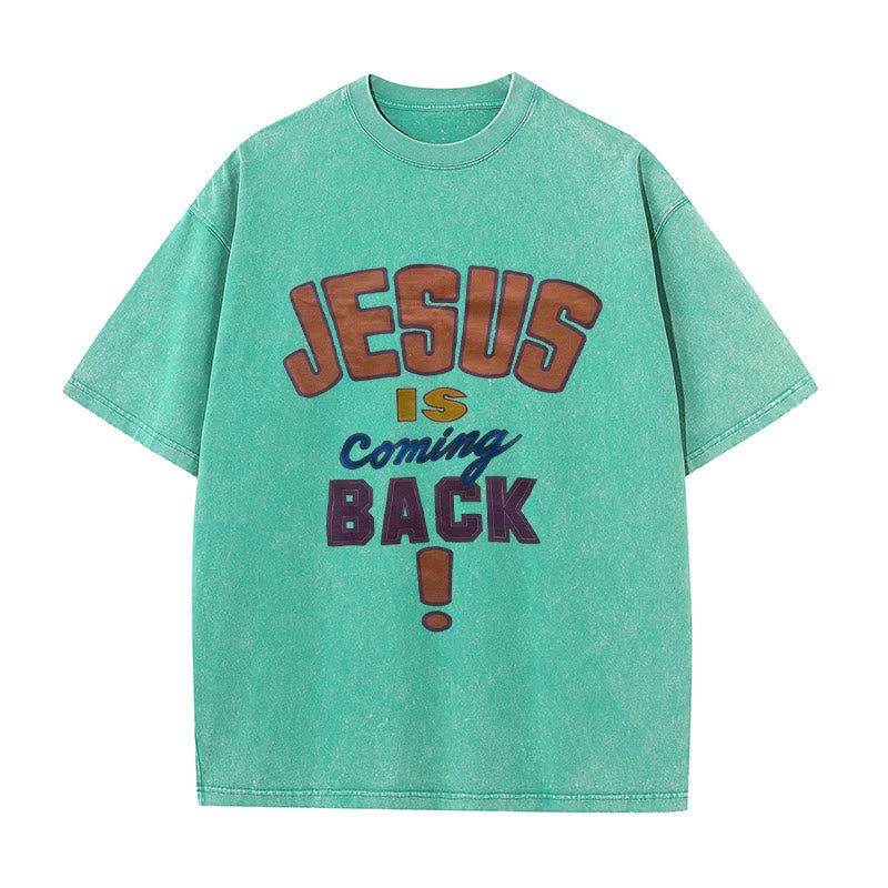Christianartworkshop Unisex-T-Shirt mit Aufschrift „Jesus kommt zurück“, gewaschen