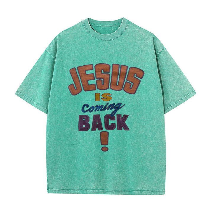 Christianartworkshop Unisex-T-Shirt mit Aufschrift „Jesus kommt zurück“, gewaschen