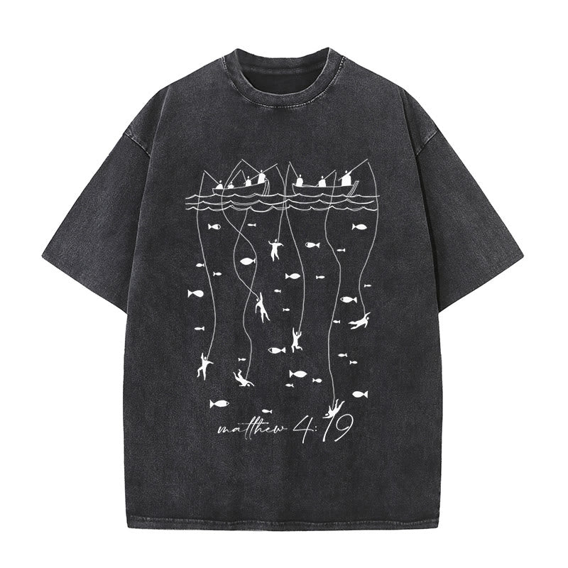 Christianartworkshop Biblisches Angel-Erzählung-Unisex-gewaschenes T-Shirt
