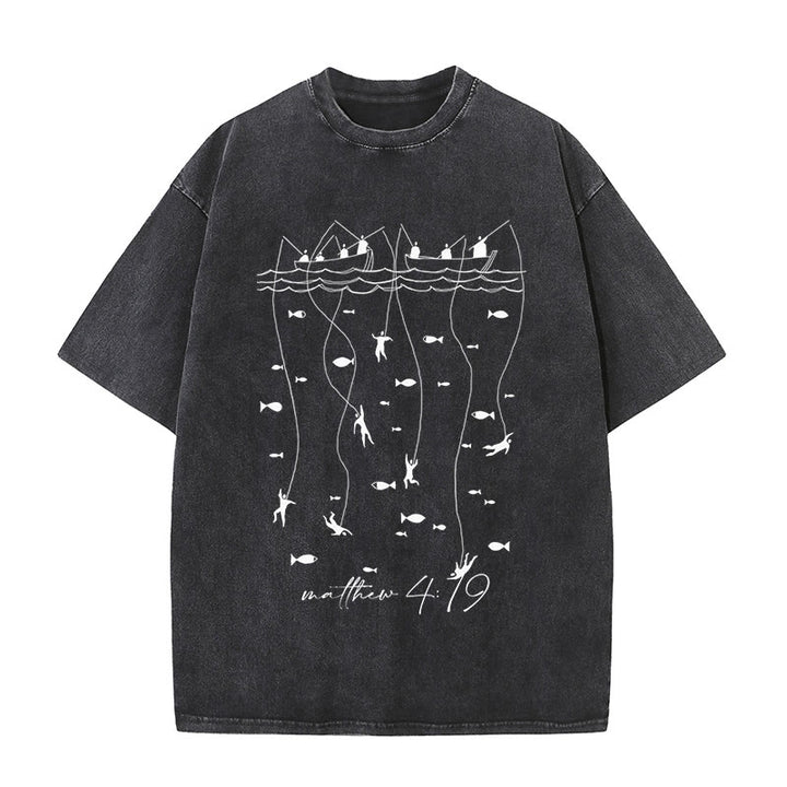 Christianartworkshop Biblisches Angel-Erzählung-Unisex-gewaschenes T-Shirt