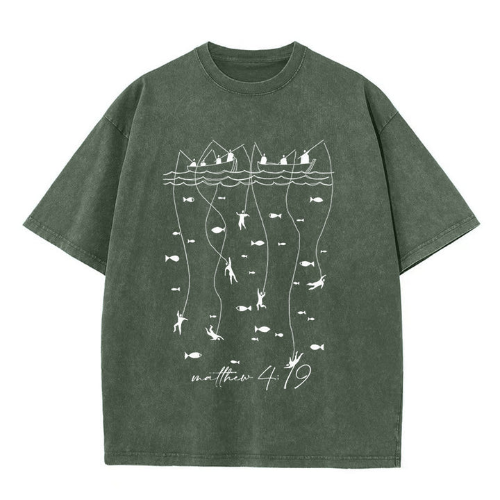 Christianartworkshop Biblisches Angel-Erzählung-Unisex-gewaschenes T-Shirt
