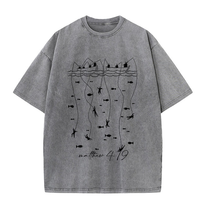Christianartworkshop Biblisches Angel-Erzählung-Unisex-gewaschenes T-Shirt