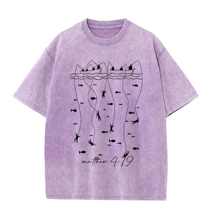 Christianartworkshop Biblisches Angel-Erzählung-Unisex-gewaschenes T-Shirt