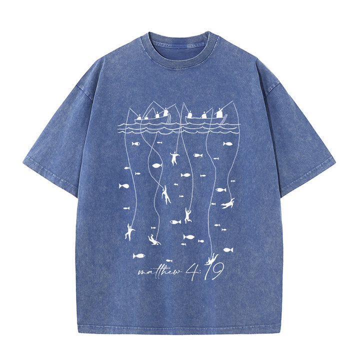 Christianartworkshop Biblisches Angel-Erzählung-Unisex-gewaschenes T-Shirt