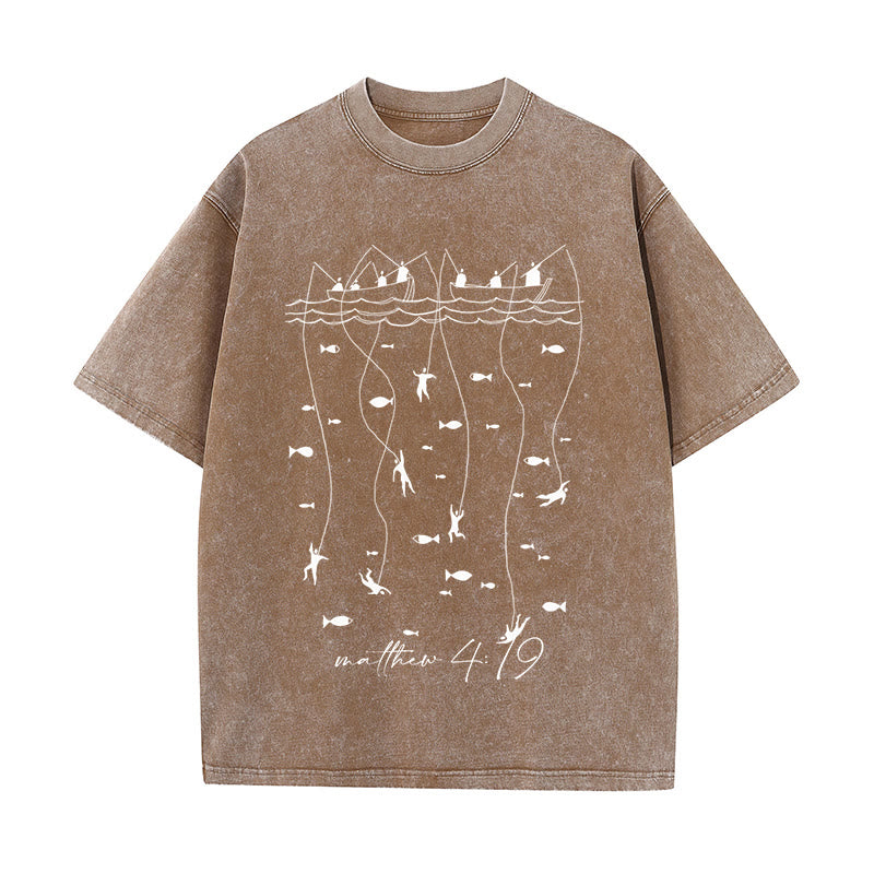 Christianartworkshop Biblisches Angel-Erzählung-Unisex-gewaschenes T-Shirt