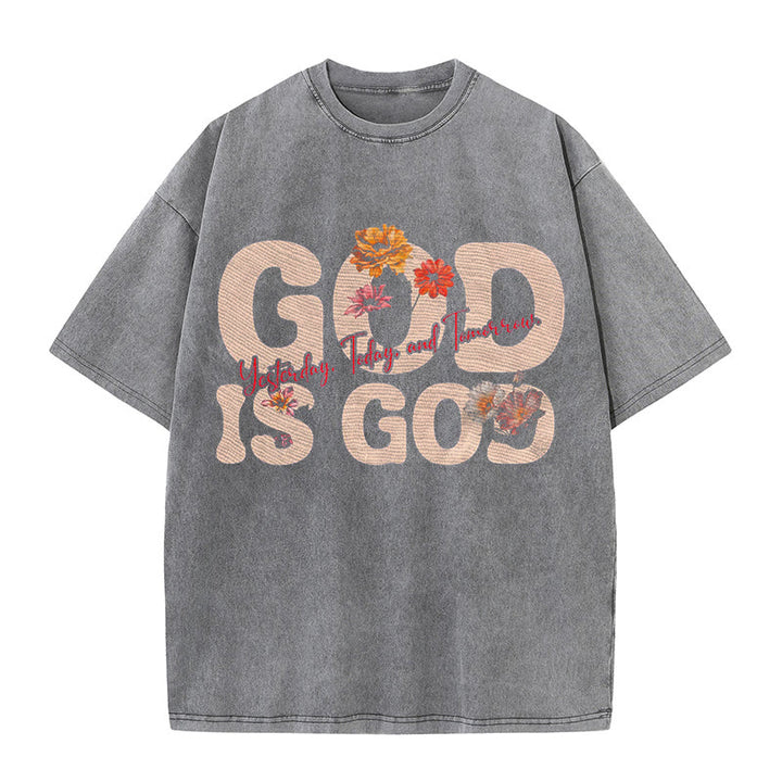 Christianartworkshop Unisex-T-Shirt mit Aufschrift „God Is God“, gewaschen