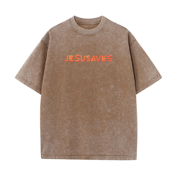 Christianartworkshop Grafik-T-Shirt „Jesus rettet das Kreuz“