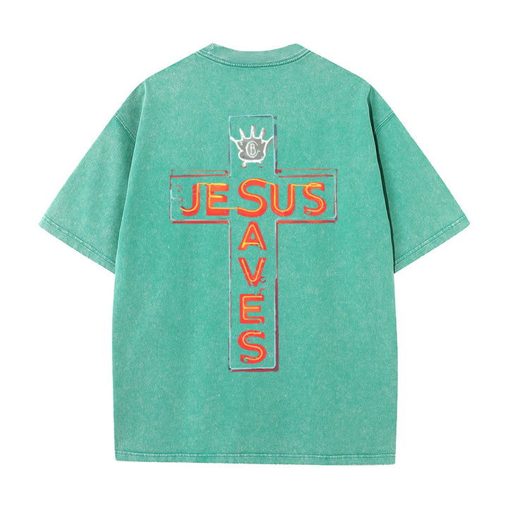 Christianartworkshop Grafik-T-Shirt „Jesus rettet das Kreuz“