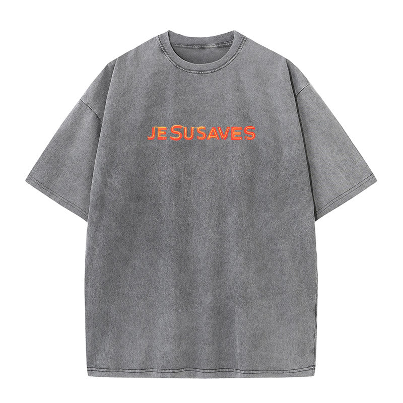 Christianartworkshop Grafik-T-Shirt „Jesus rettet das Kreuz“