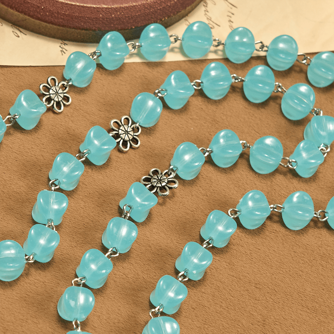 Christianartworkshop Rosenkranz aus Legierung mit blauer Würfelperle und Ikone unserer Lieben Frau und Kruzifix