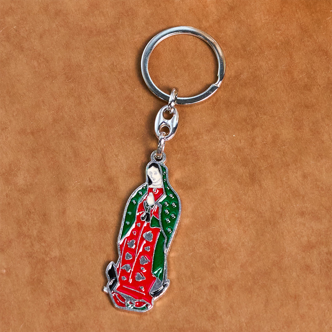 Christianartworkshop Schlüsselanhänger mit Emaille „Unsere Liebe Frau von Guadalupe“ im farbenfrohen Stil: Glaube in lebendigen Tönen - image 7