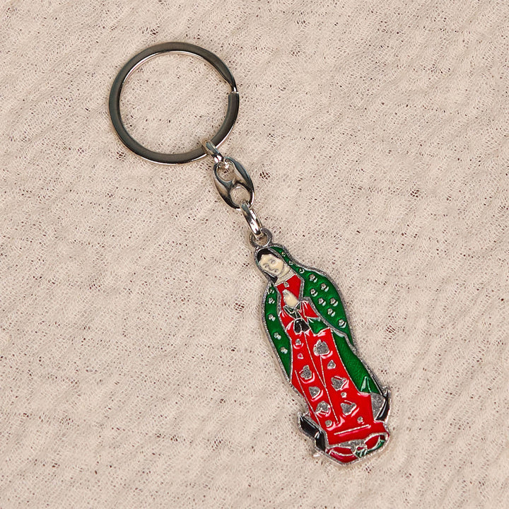 Christianartworkshop Schlüsselanhänger mit Emaille „Unsere Liebe Frau von Guadalupe“ im farbenfrohen Stil: Glaube in lebendigen Tönen - image 6