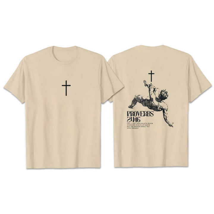 Christianartworkshop Sprüche 24,16' Christliches T-Shirt - Beige - 2XL - image 2