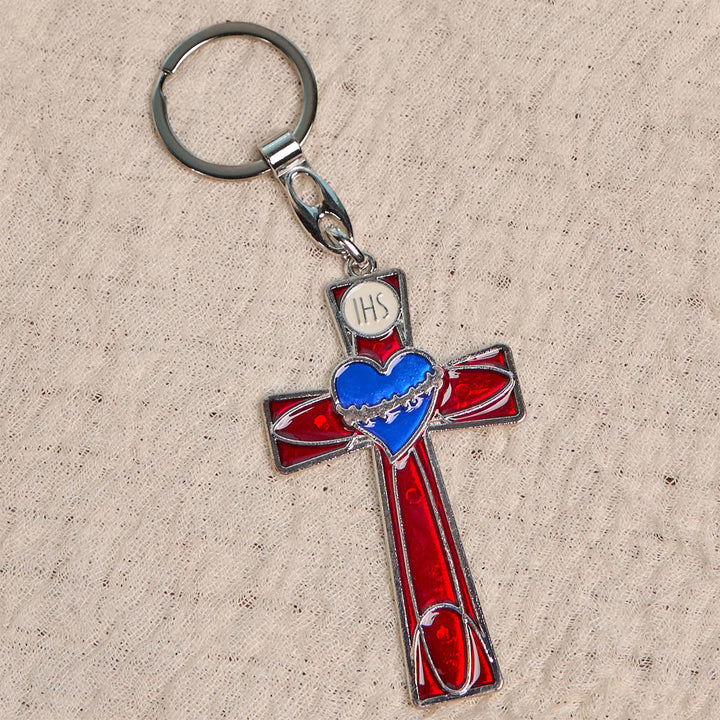 Christianartworkshop Schlüsselanhänger mit Heiligem Herzen und Pax-Kreuz, Emaille, dreifarbig: Zeitloses spirituelles Design - image 10