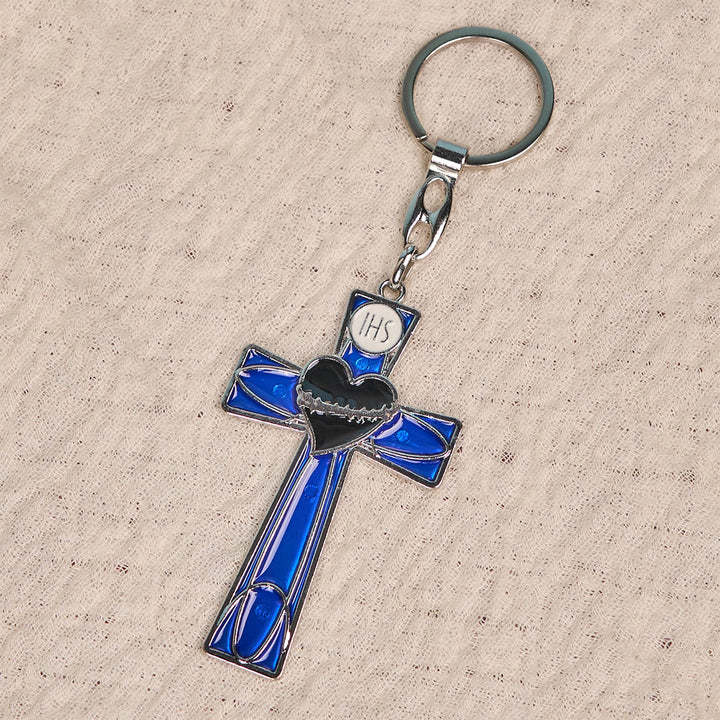 Christianartworkshop Schlüsselanhänger mit Heiligem Herzen und Pax-Kreuz, Emaille, dreifarbig: Zeitloses spirituelles Design - image 11