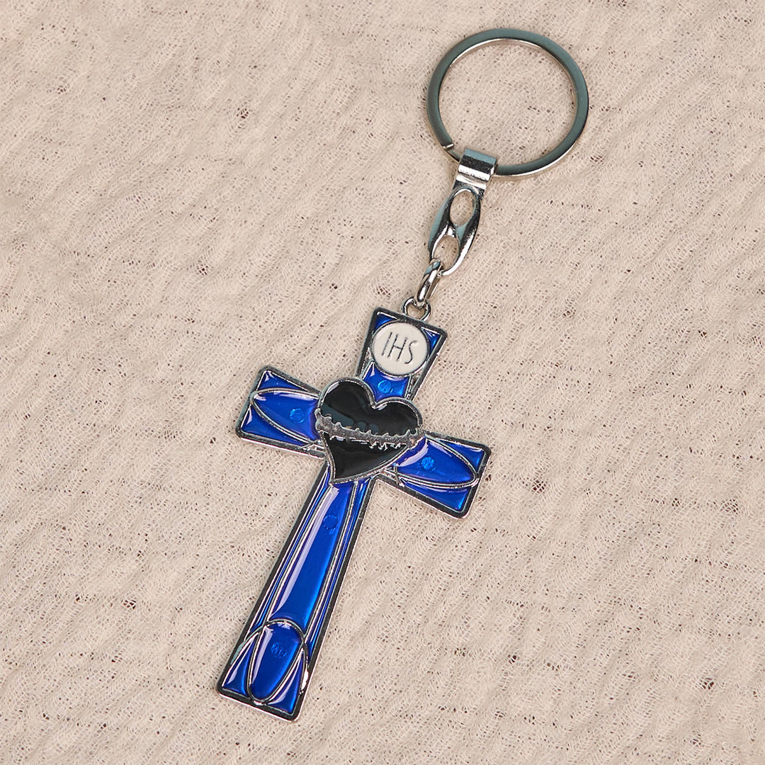 Christianartworkshop Schlüsselanhänger mit Heiligem Herzen und Pax-Kreuz, Emaille, dreifarbig: Zeitloses spirituelles Design - image 10