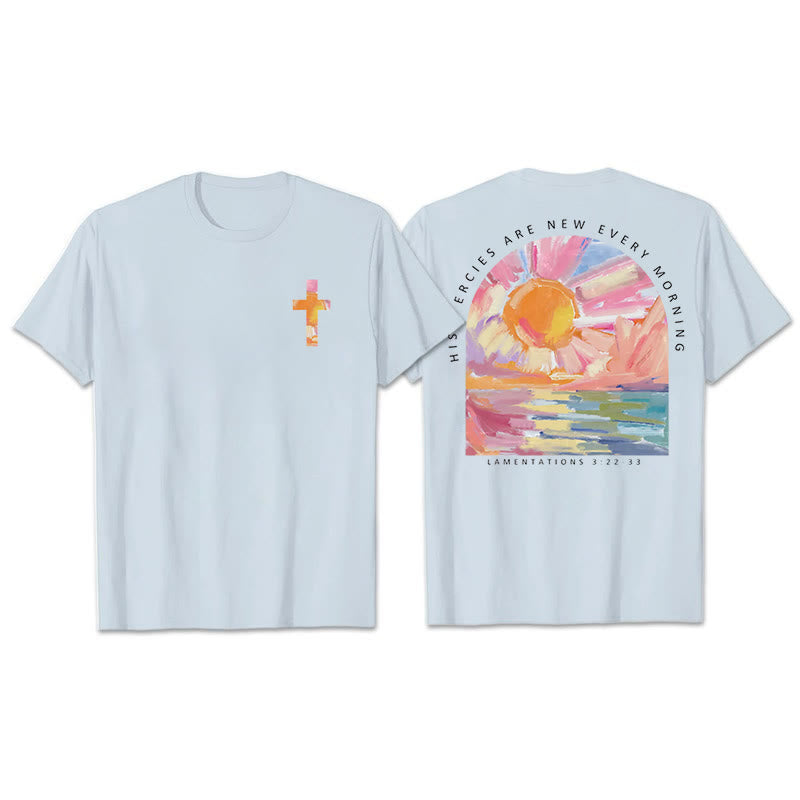 Christianartworkshop T-Shirt „Seine Barmherzigkeit ist jeden Morgen neu“ - Blau - 2XL - image 12