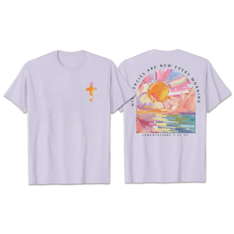 Christianartworkshop T-Shirt „Seine Barmherzigkeit ist jeden Morgen neu“ - Lila - 2XL - image 24