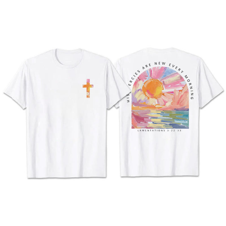 Christianartworkshop T-Shirt „Seine Barmherzigkeit ist jeden Morgen neu“ - Weiß - 2XL - image 2