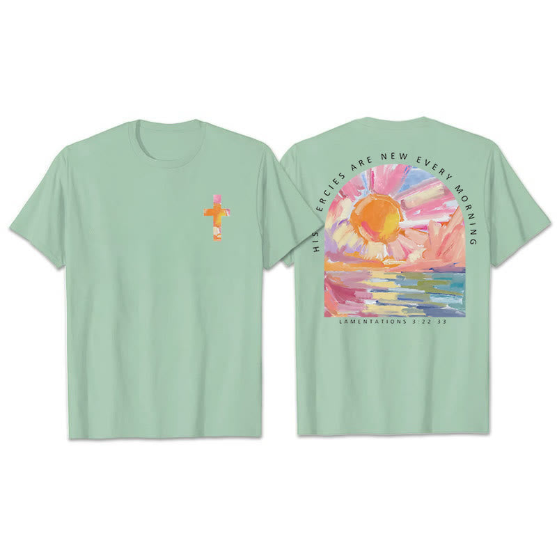Christianartworkshop T-Shirt mit Aufschrift „Seine Gnade ist jeden Morgen neu“ - Hellgrün - 2XL - image 18