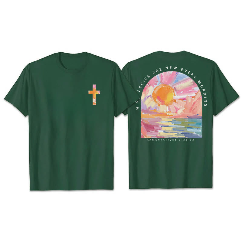 Christianartworkshop T-Shirt „Seine Barmherzigkeit ist jeden Morgen neu“ - Dunkelgrün - 2XL - image 21