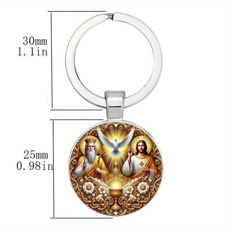 Christianartworkshop Schlüsselanhänger der Göttlichen Heiligen Dreifaltigkeit: Dreifache Einheit von Liebe, Glaube und Geist - image 5