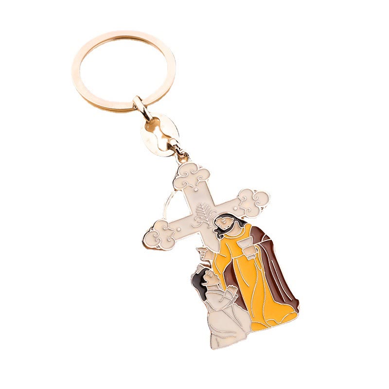Christianartworkshop Jesus-Gebetserzählung & Kreuz-Emaille-Schlüsselanhänger: Buntes Taufzeichen - image 5