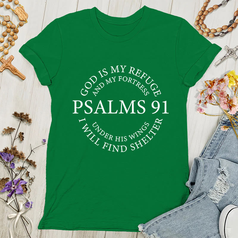 Christianartworkshop Psalm 91 T-Shirt - Inspirierendes Damen-T-Shirt - Grün - 4XL - image 3