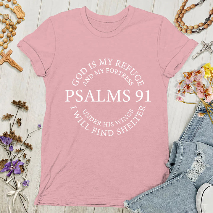 Christianartworkshop Psalm 91 T-Shirt - Inspirierendes Damen-T-Shirt - Hellrosa - 4XL - image 7