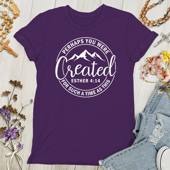 Christianartworkshop „Vielleicht wurdest du erschaffen“-T-Shirt – Glaubens-T-Shirt für Damen - Lila - 4XL - image 0