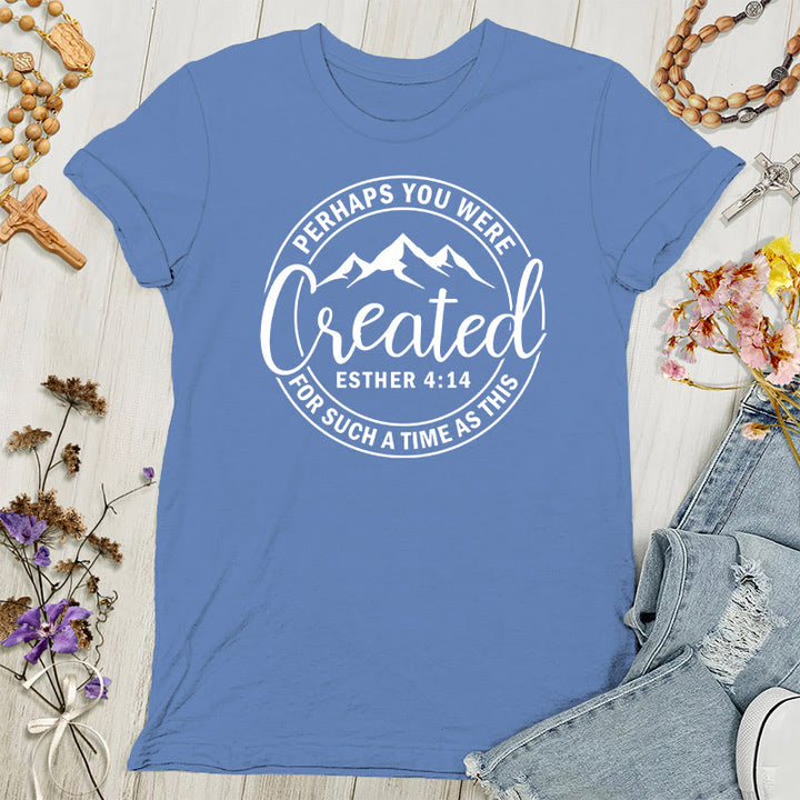 Christianartworkshop „Vielleicht wurdest du erschaffen“-T-Shirt – Glaubens-T-Shirt für Damen - Blau - 4XL - image 4