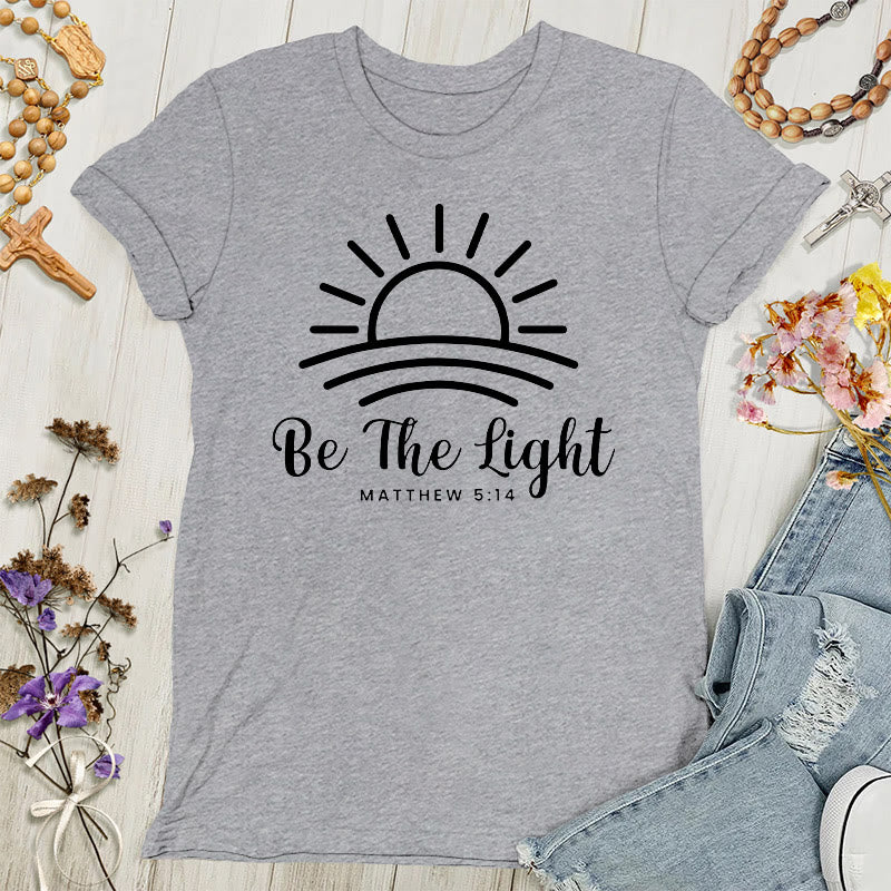 Christianartworkshop Damen T-Shirt mit Aufschrift "Be the Light Sunrise"