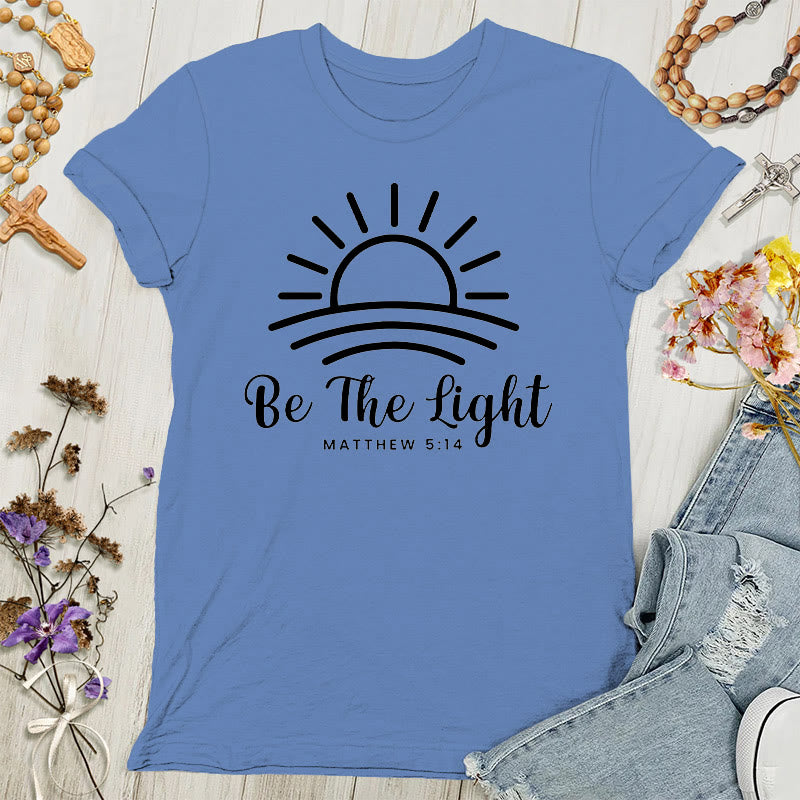 Christianartworkshop Damen T-Shirt mit Aufschrift "Be the Light Sunrise"