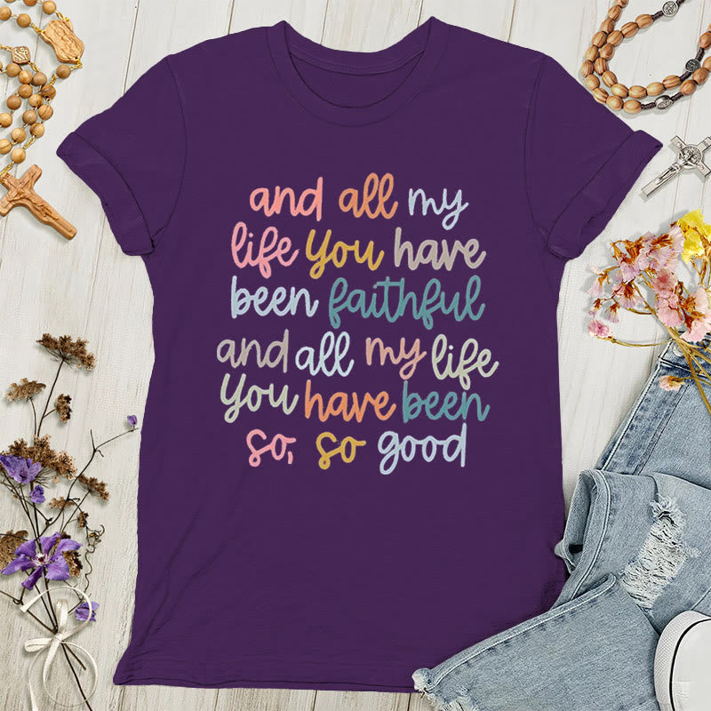 Christianartworkshop Faith's Glow: Lebendiges Botschafts-T-Shirt für Damen - Lila - 4XL - image 4