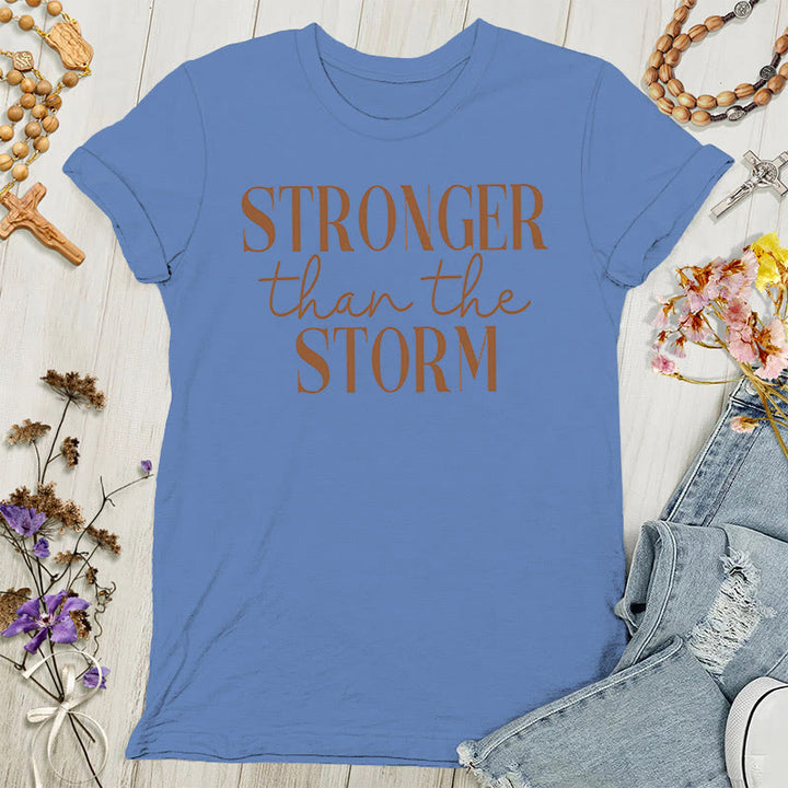 Christianartworkshop Sturmbezwinger: T-Shirt für Damen mit inspirierender Botschaft - Blau - 4XL - image 5