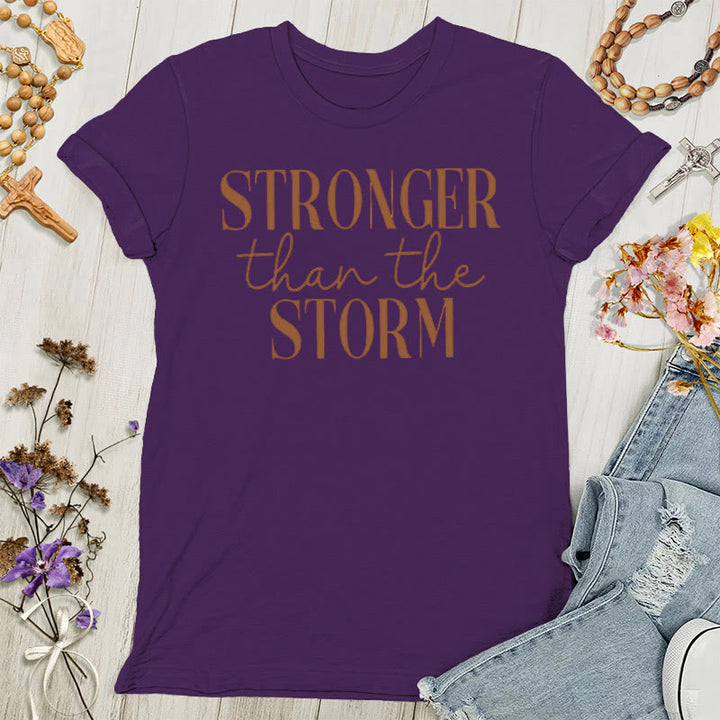 Christianartworkshop Sturmbezwinger: T-Shirt für Damen mit inspirierender Botschaft - Lila - 4XL - image 3