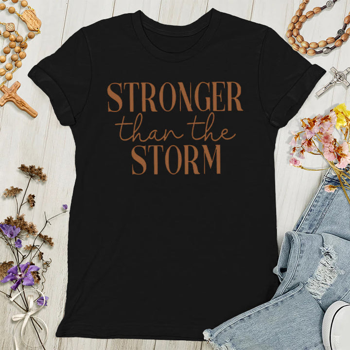 Christianartworkshop Sturmbezwinger: T-Shirt für Damen mit inspirierender Botschaft - Schwarz - 4XL - image 4
