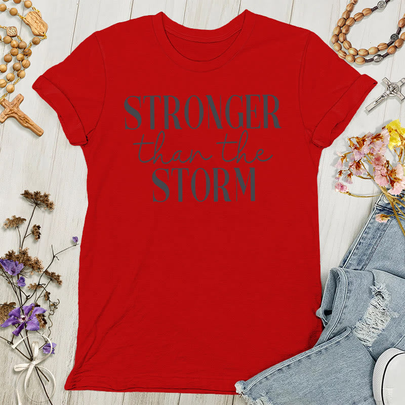Christianartworkshop Sturmbezwinger: T-Shirt für Damen mit inspirierender Botschaft - Rot - 4XL - image 2