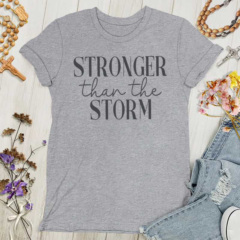 Christianartworkshop Sturmbezwinger: T-Shirt für Damen mit inspirierender Botschaft - Grau - 4XL - image 1