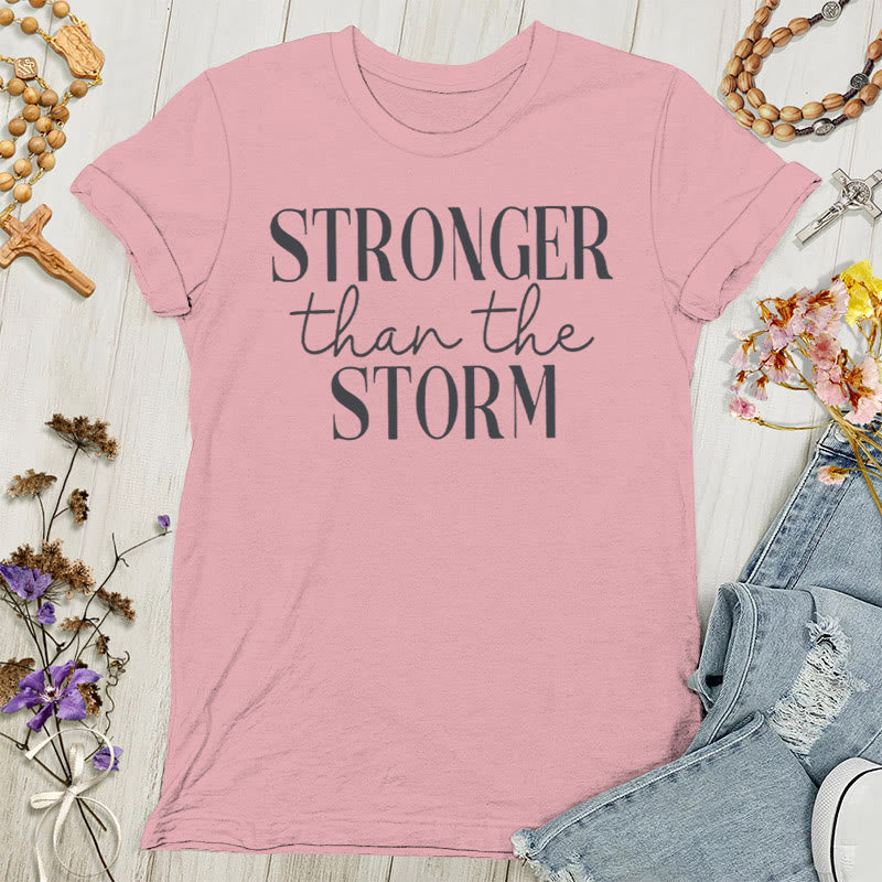 Christianartworkshop Sturmbezwinger: T-Shirt für Damen mit inspirierender Botschaft - Rosa - 4XL - image 7
