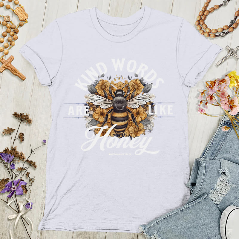 Christianartworkshop Süß wie Honig: Damen-T-Shirt mit freundlichen Worten - Weiß - 4XL - image 8