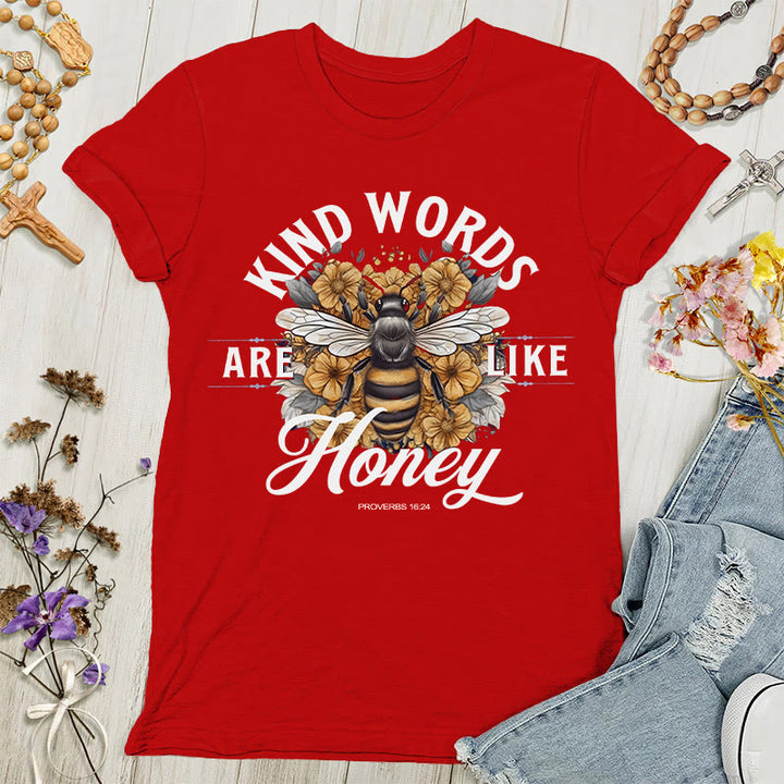 Christianartworkshop Süß wie Honig: Damen-T-Shirt mit freundlichen Worten - Rot - 4XL - image 6