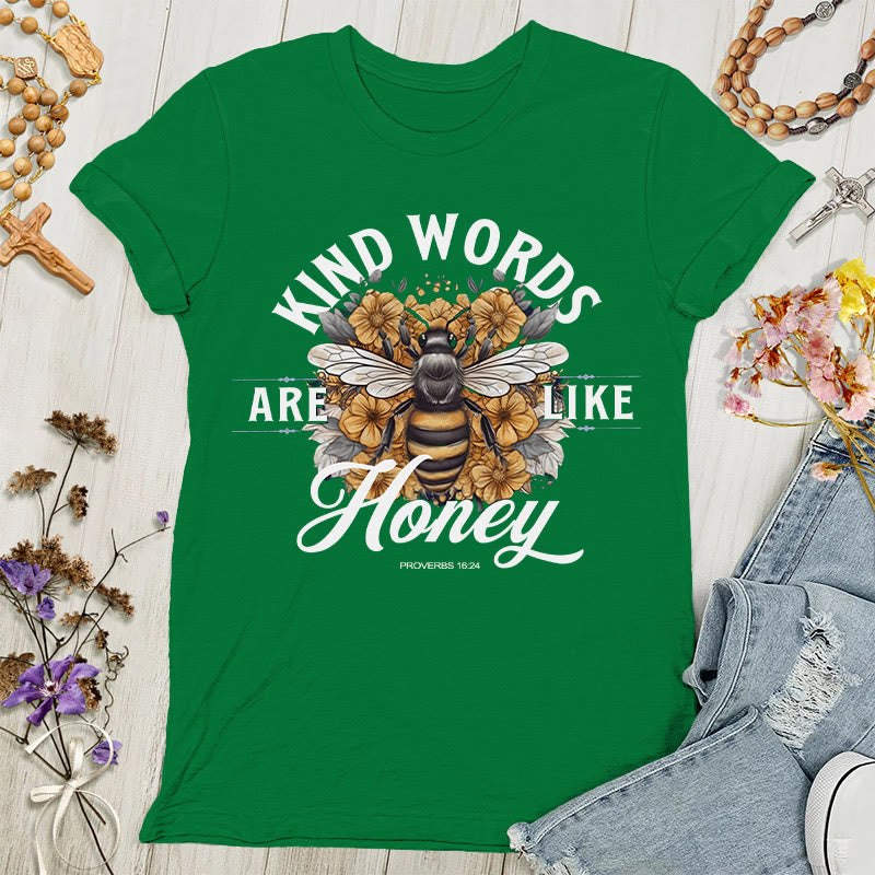 Christianartworkshop Süß wie Honig: Damen-T-Shirt mit freundlichen Worten - Grün - 4XL - image 5